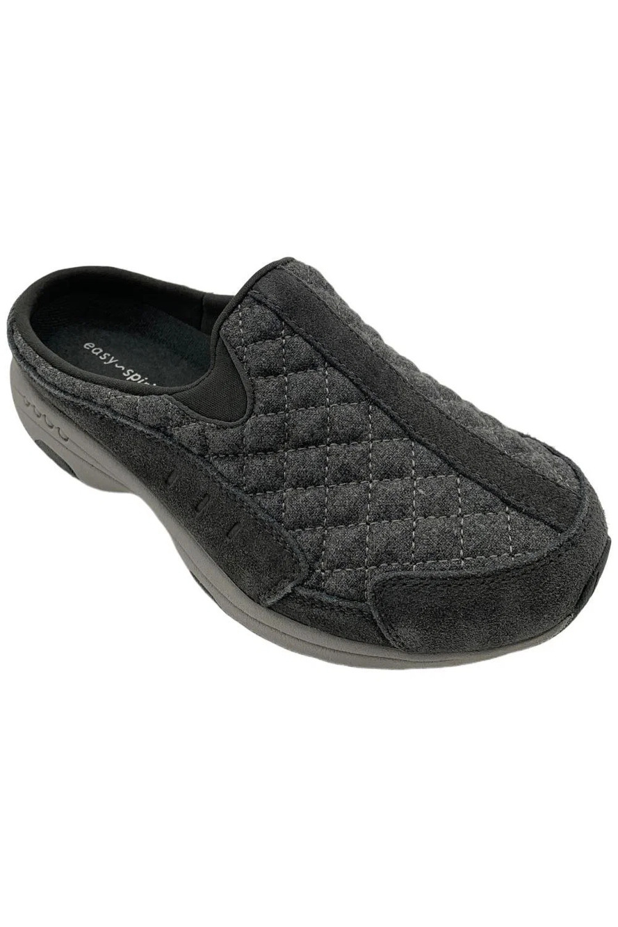 Easy Spirit Women's Traveltime Slipper Gray Quilted - Extra Wide